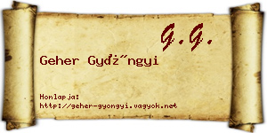 Geher Gyöngyi névjegykártya